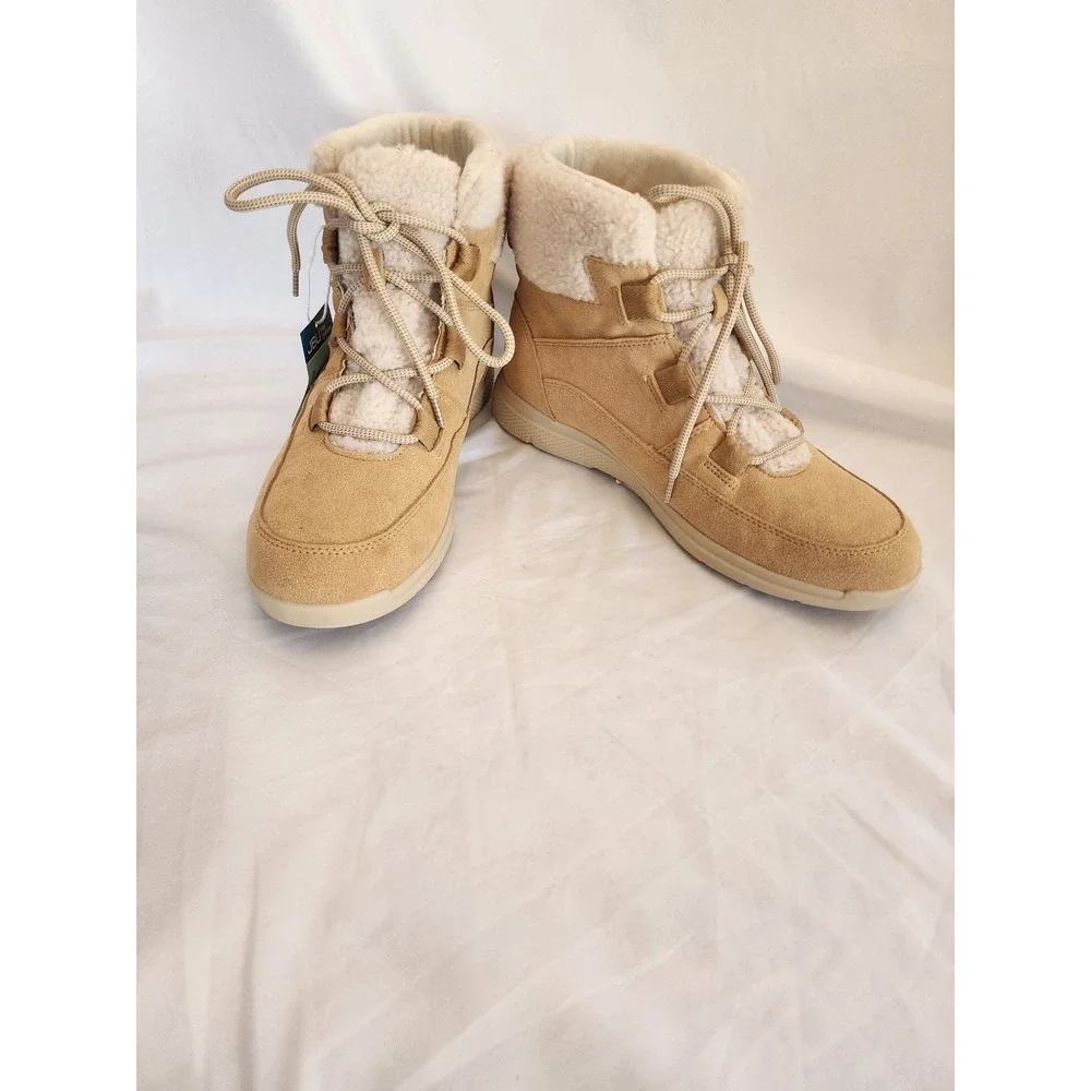 JBU by Jambu Freeze Tan Faux Fur Lined Winter Boots Womens 11 New All Terra Lace